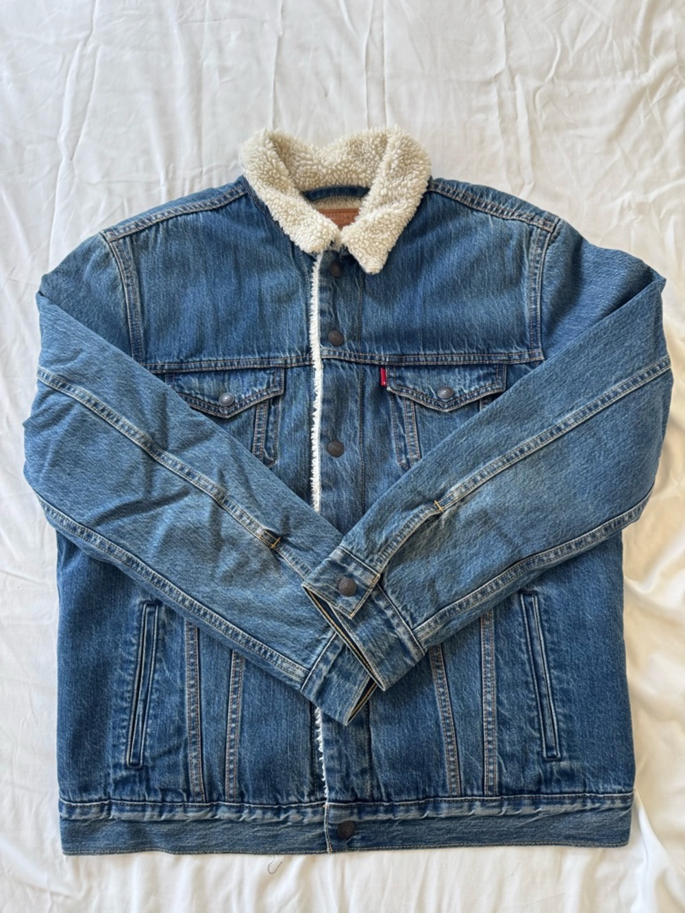 Levi’s Premium Sherpa Trucker Jacket Medium Wash